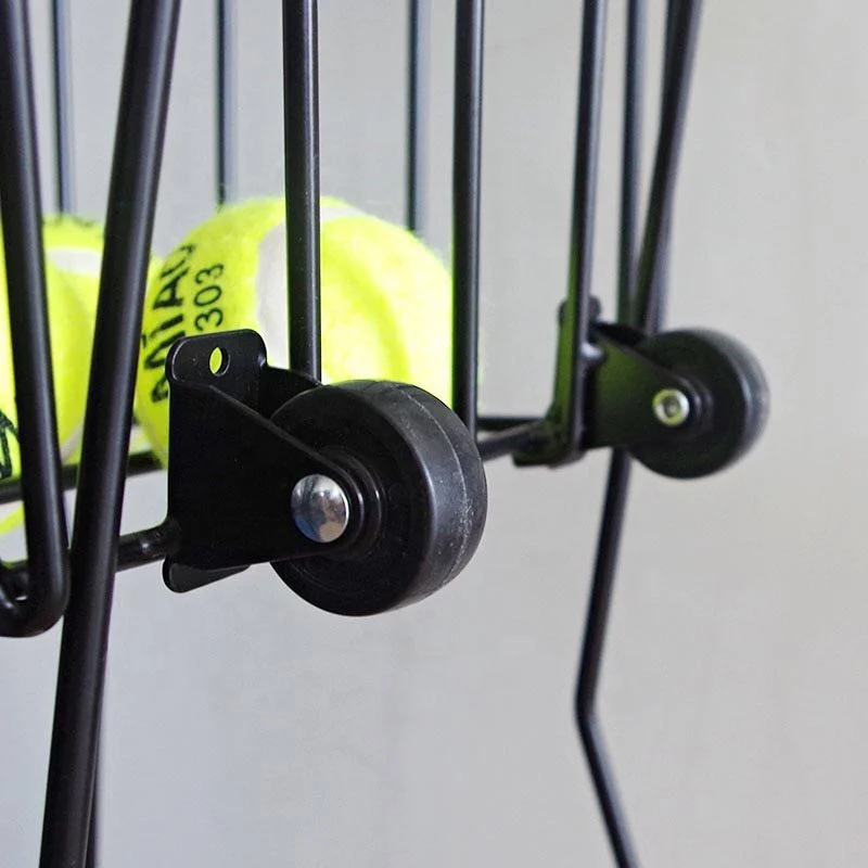 سلة كرة تنس قابلة للطي عالية الجودة مع عجلات لالتقاط التنس #5