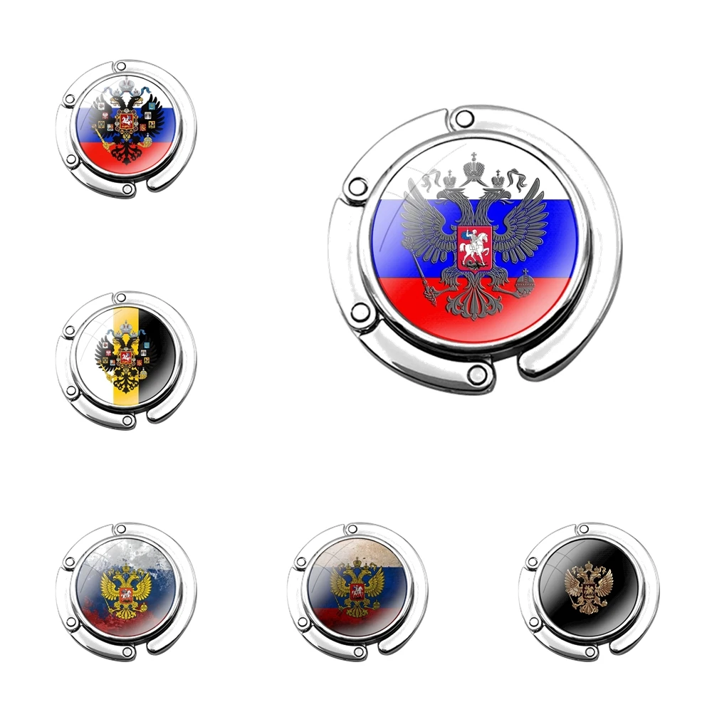 Armenia russia Flag coat of arms Foldable Purse Hook for Women's  Table Handbag Storage Folding Decor Table Hook