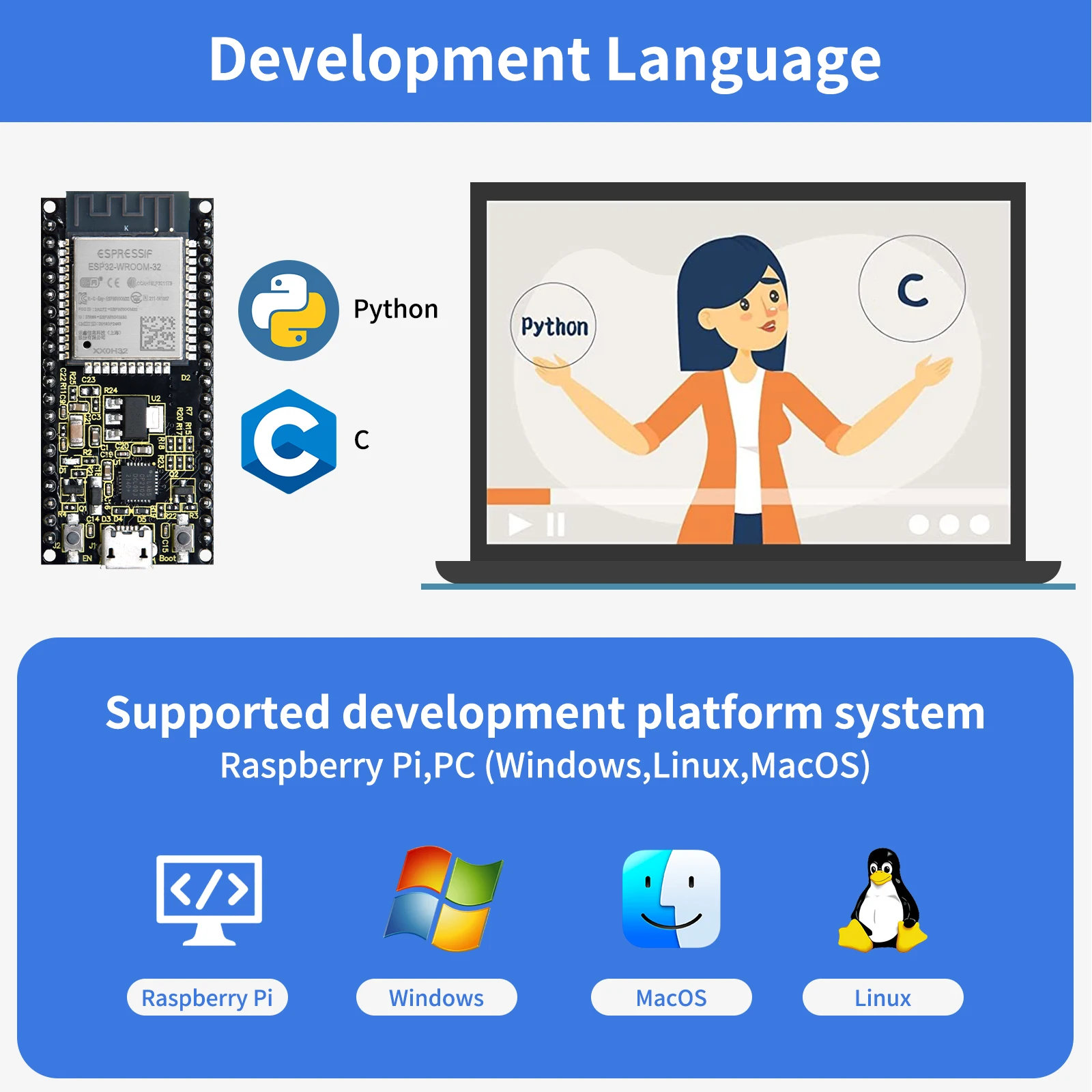 Keyestudio ESP32 Learning Kit Basic Edition With ESP32 Development Board C And MicroPython 74 Project Tutorials For Arduino