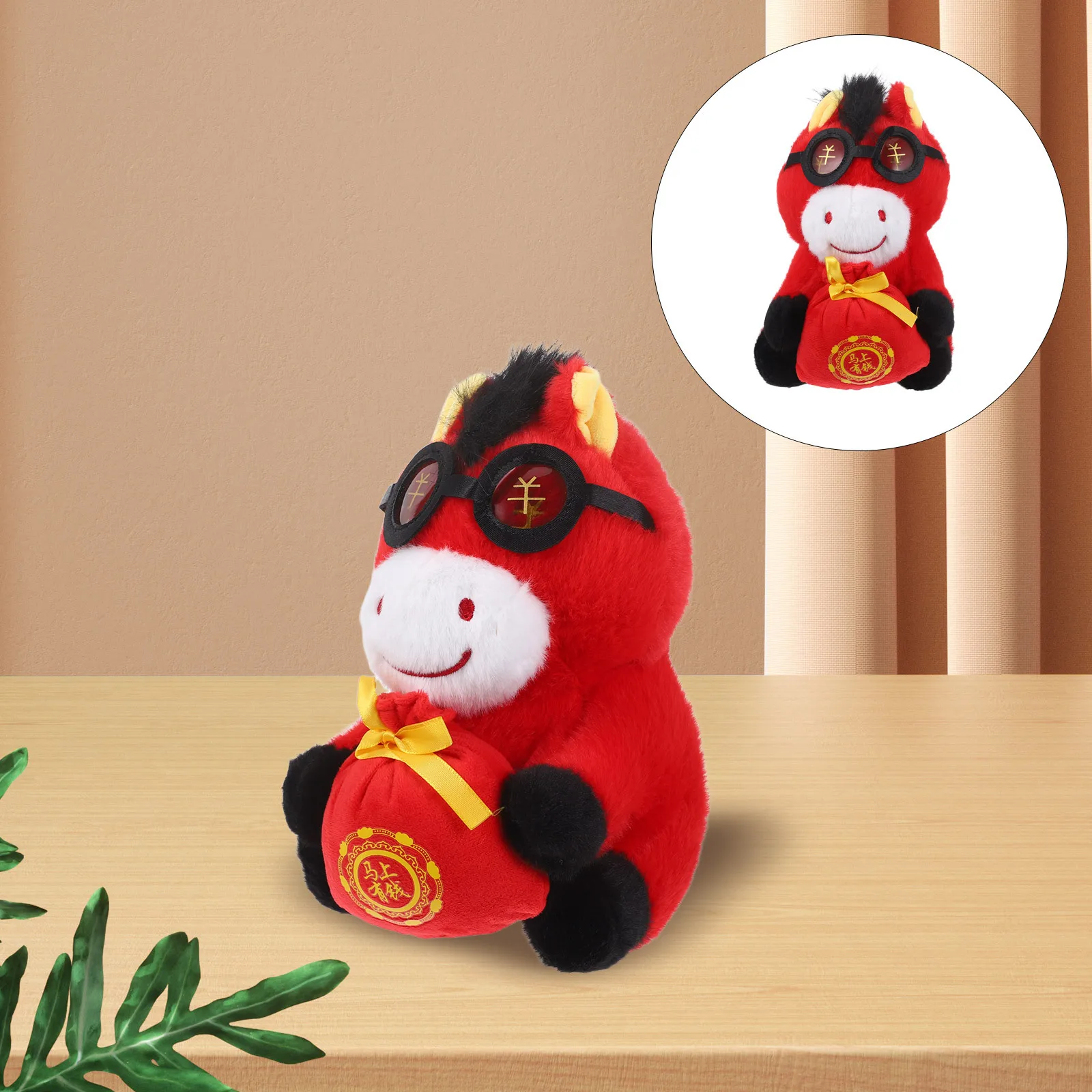 2026 Chinese dierenriem knuffel: rood zitpaard knuffeldier voor lentefestival woondecoratie partij gunst mascotte zacht jaar van de