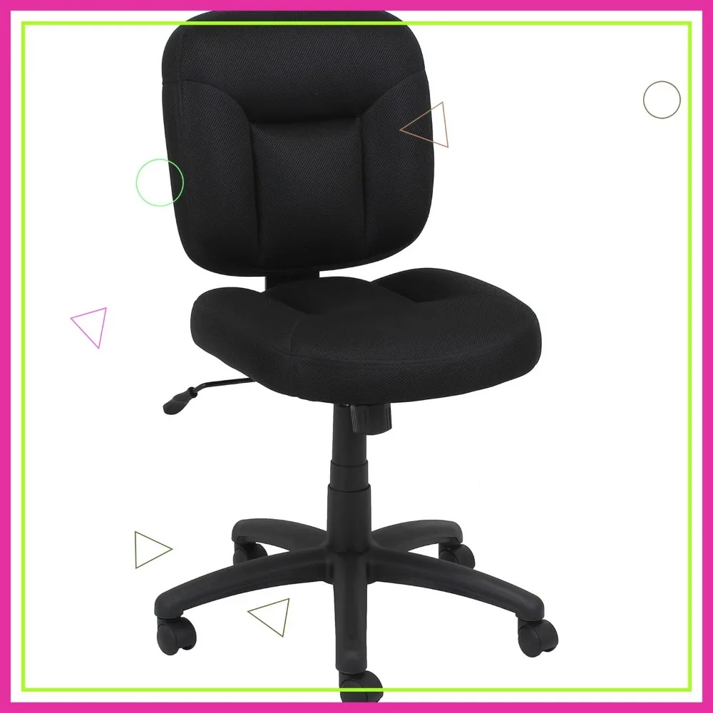 Ergonomic Office Chair with Adjustable Height, 360 Swivel & Fabric Upholstery in Black for Comfortable Workspace