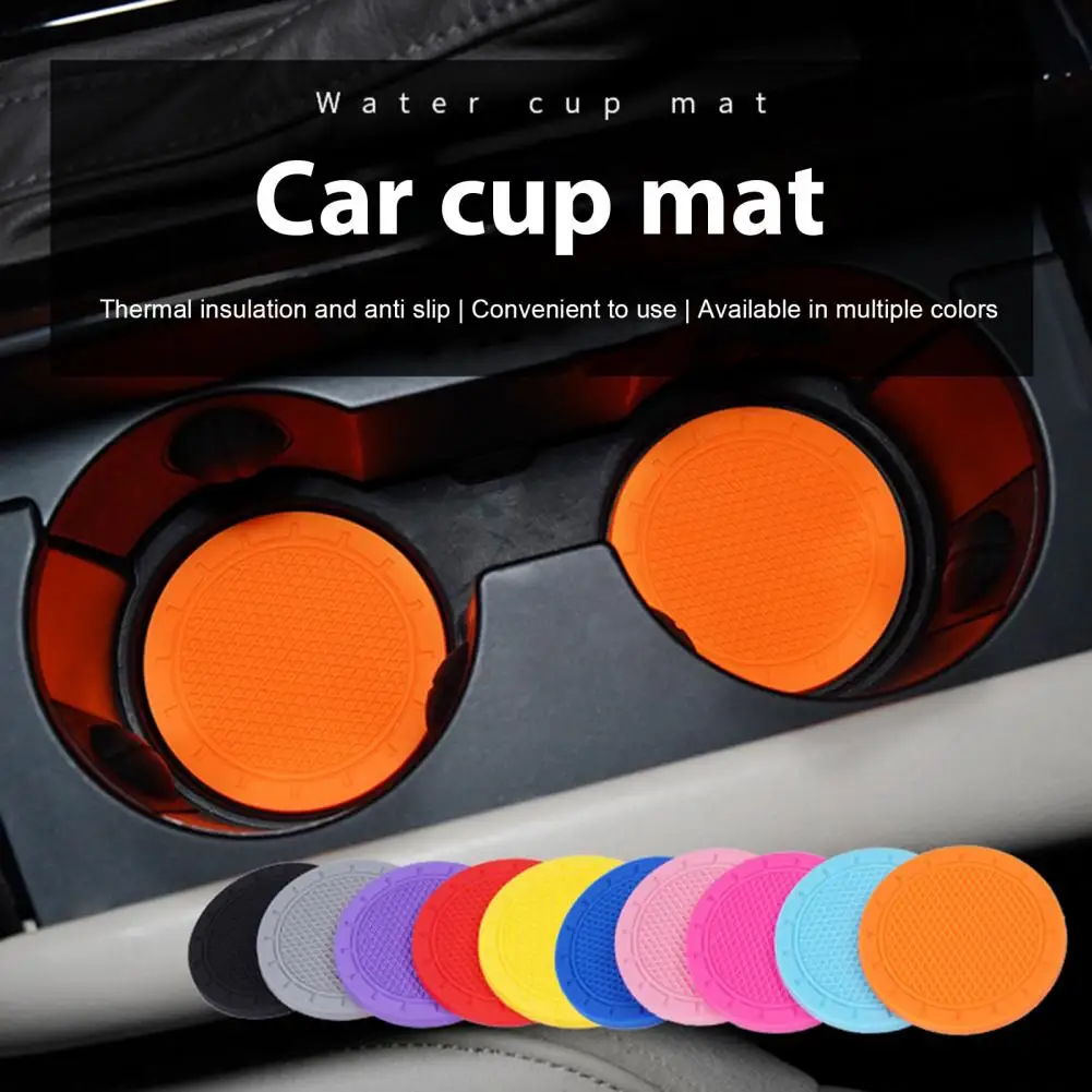 Porta-copos para carro, 2.76 polegadas de diâmetro, antiderrapante, pvc, suporte de copo, tapetes compactos, universal, interior do carro, acessórios 