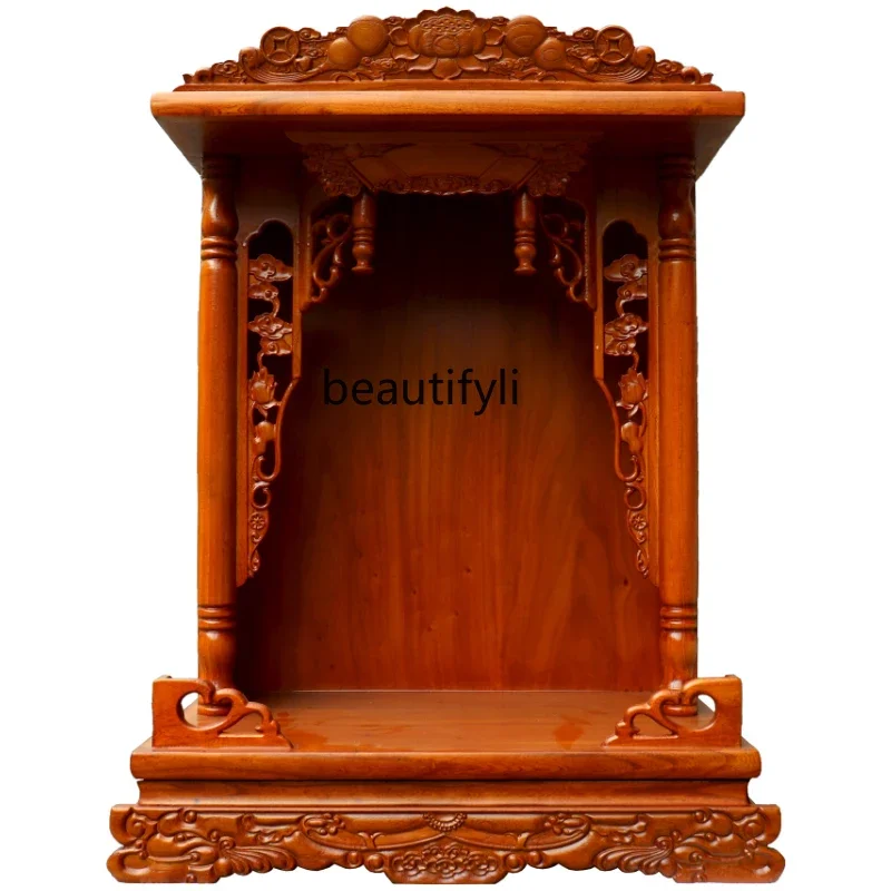 Small Buddhist niche offering table Buddha statue offering table Household wall-mounted God of Wealth cabinet hanging
