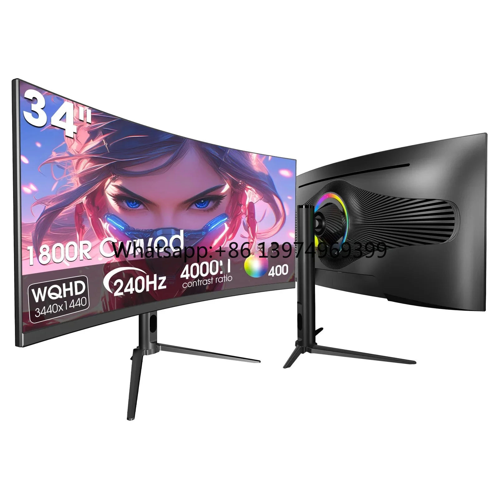OEM Factory Bulk Full New 34 Inch Curved Led Gaming Monitor 4K 240Hz 1ms Wide Screen Computer Display for Game Office Business