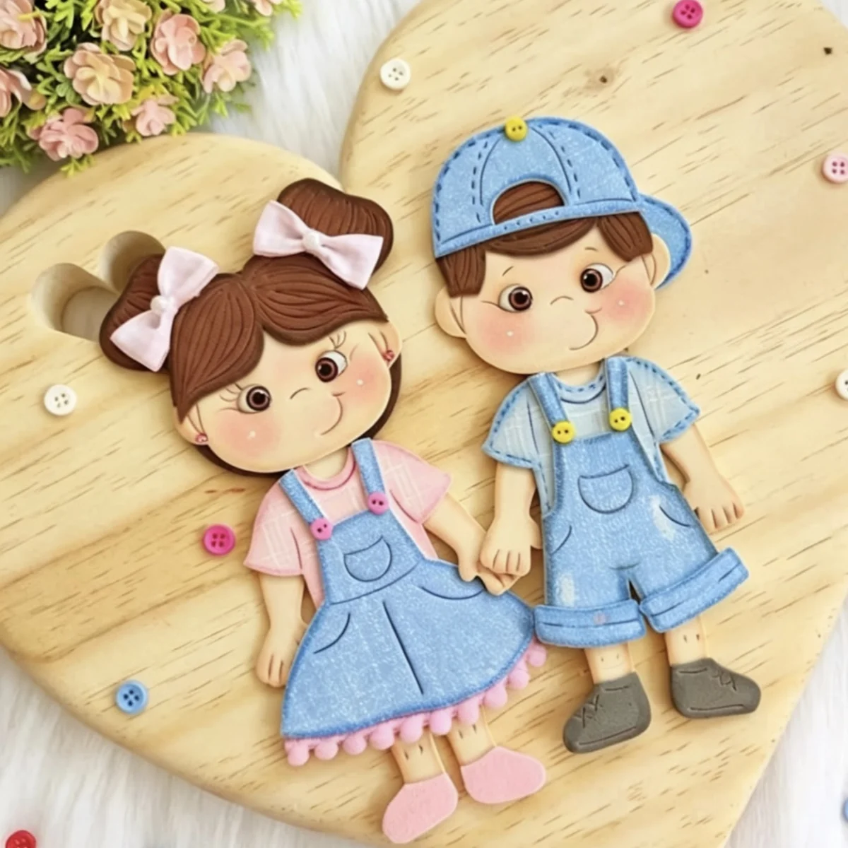 Niedliche Figur Mädchen Junge Dekoration Metall-Stanzformen DIY Scrapbook Papierkarten Prägung Handgemachtes Bastelwerk