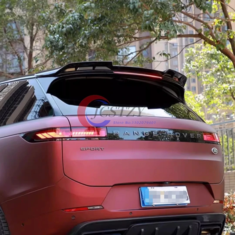 2023 إلى ما يصل لاند روفر رينج روفر سبورت L461 سيارة خلفية منتصف سبويلر الجذع الجناح الشفاه بواسطة ABS طقم هيكل أسود لامع #1
