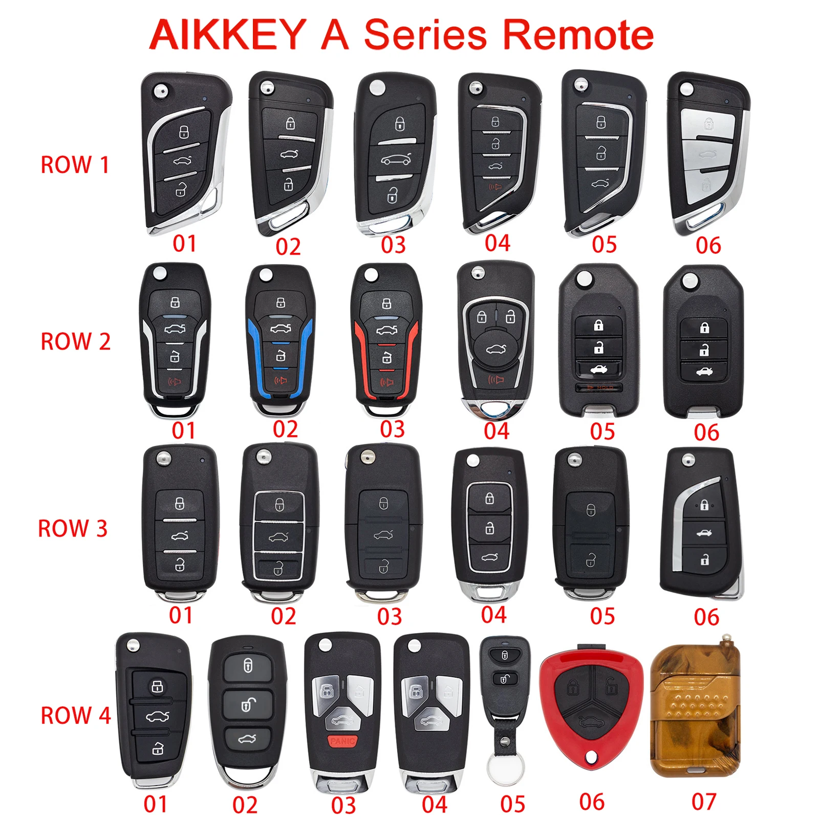 AIKKEY K3 for AIK Machine Tool A Series Vehicle Key Universal Car Remote Control Key Replacement Key Download Car Accessory