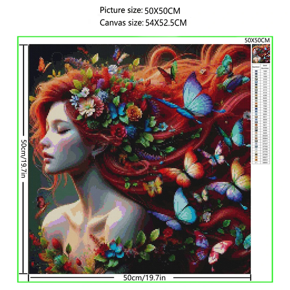 Vibrant young woman,long flowing red hair DIY Diamond Painting New 2025 Cross Stitch Kits Diamond Mosaic Embroidery For Decor