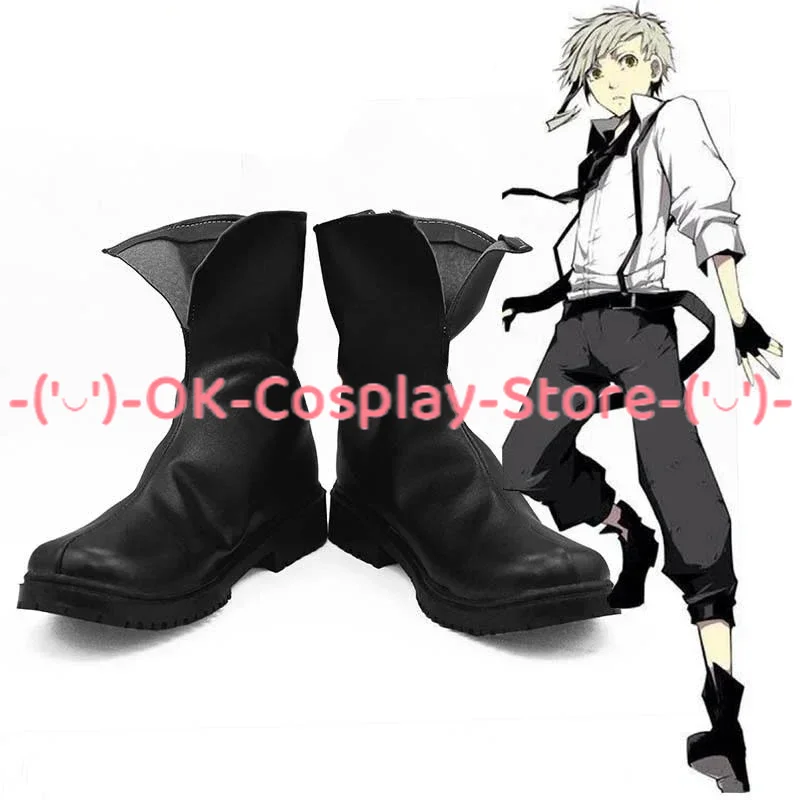 

Nakajima Atsushi Cosplay Shoes Anime Bungo Stray Dogs Cosplay Props PU Leather Shoes Halloween Carnival Boots Custom Made