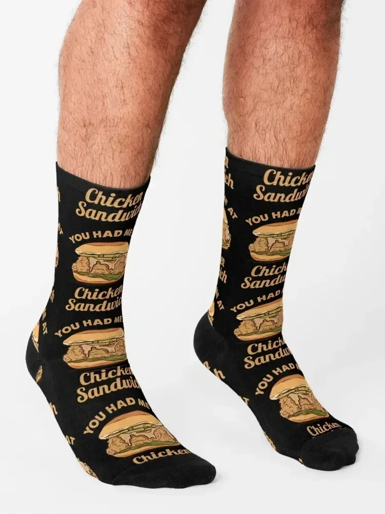 You Had Me At Chicken Sandwich For Chicken Lover Socks men cotton high quality Lots Socks Men Women's