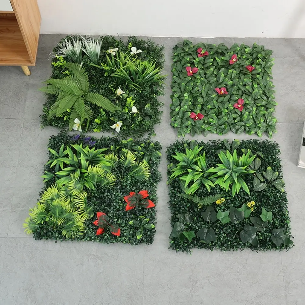 

DIY Artificial Plant Wall Panel Flower UV Protection Artificial Eucalyptus Carpet 50*50cm No Watering