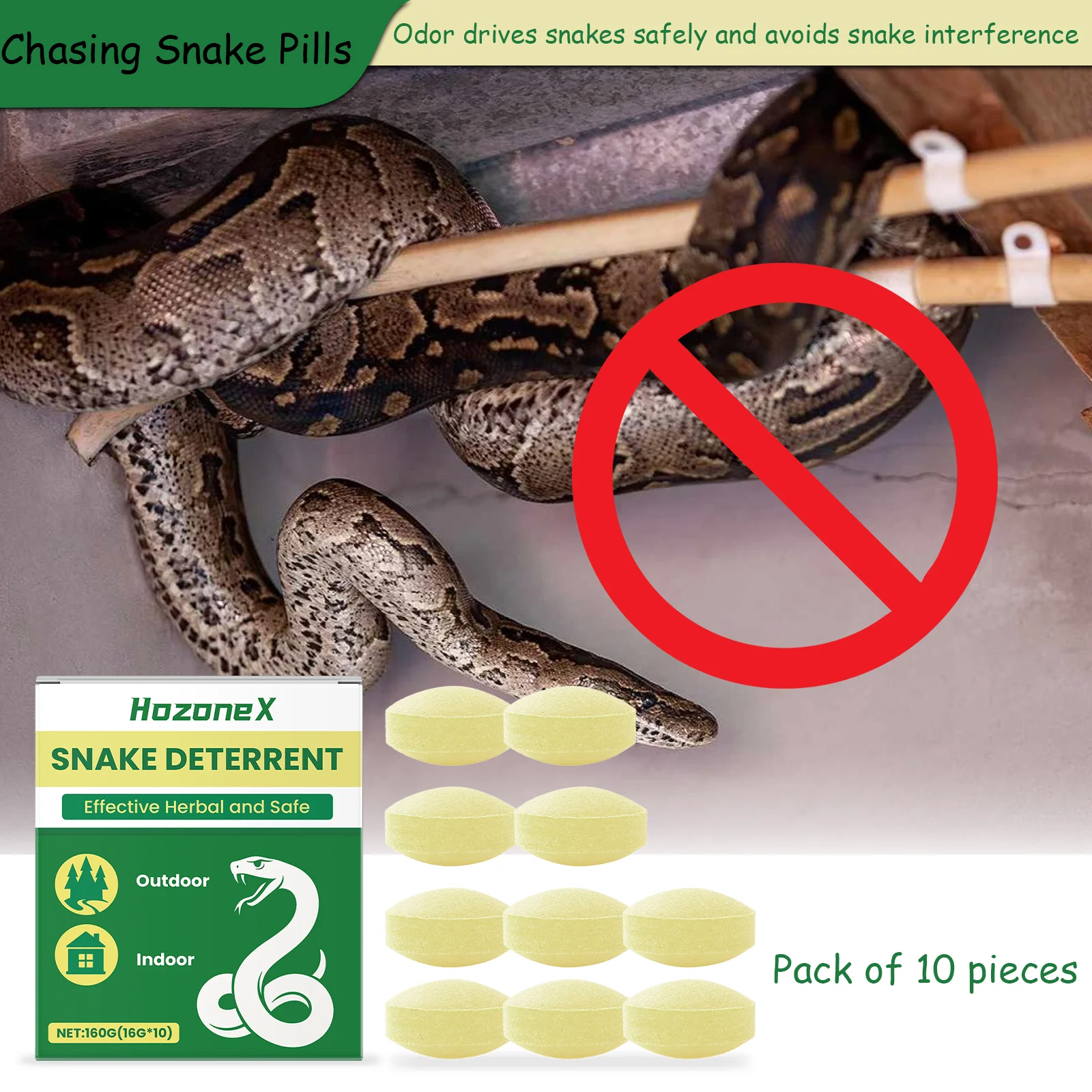 HOZONEX 160g Snake Deterrent Set The Smell Repels Snakes and Keeps them Away Long-lasting Effect and Long-lasting Protection