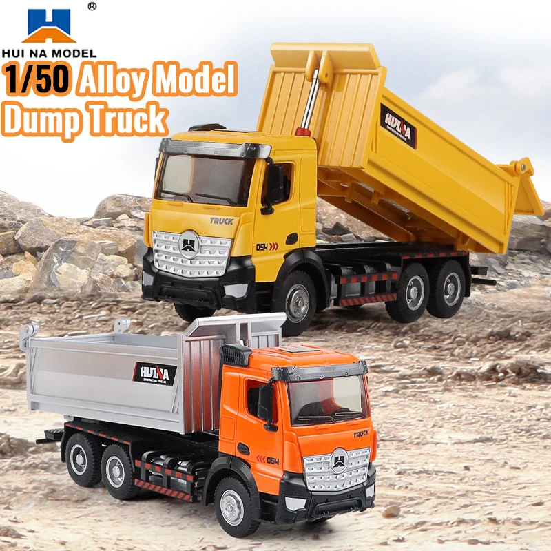 

Huina Alloy Truck Model 1/50 Diecast Semi-Alloy Dump Truck Transporter Contruction Engineering Collection Model for Boys Gift