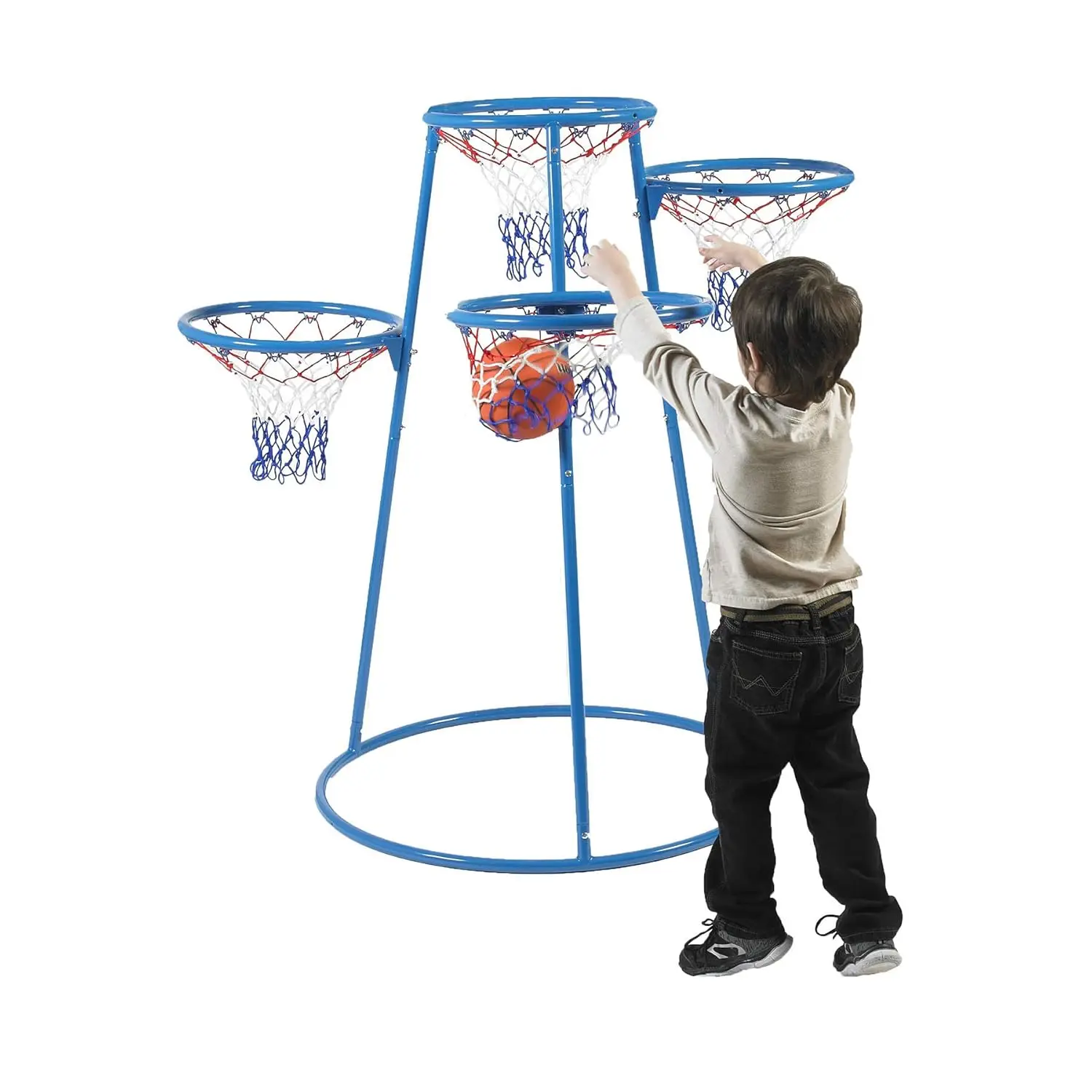 4-Hoop Toddler Basketball Hoops with Storage Bag, Kids Basketball Hoop, Indoor/Outdoor Preschool & Daycare Hoop