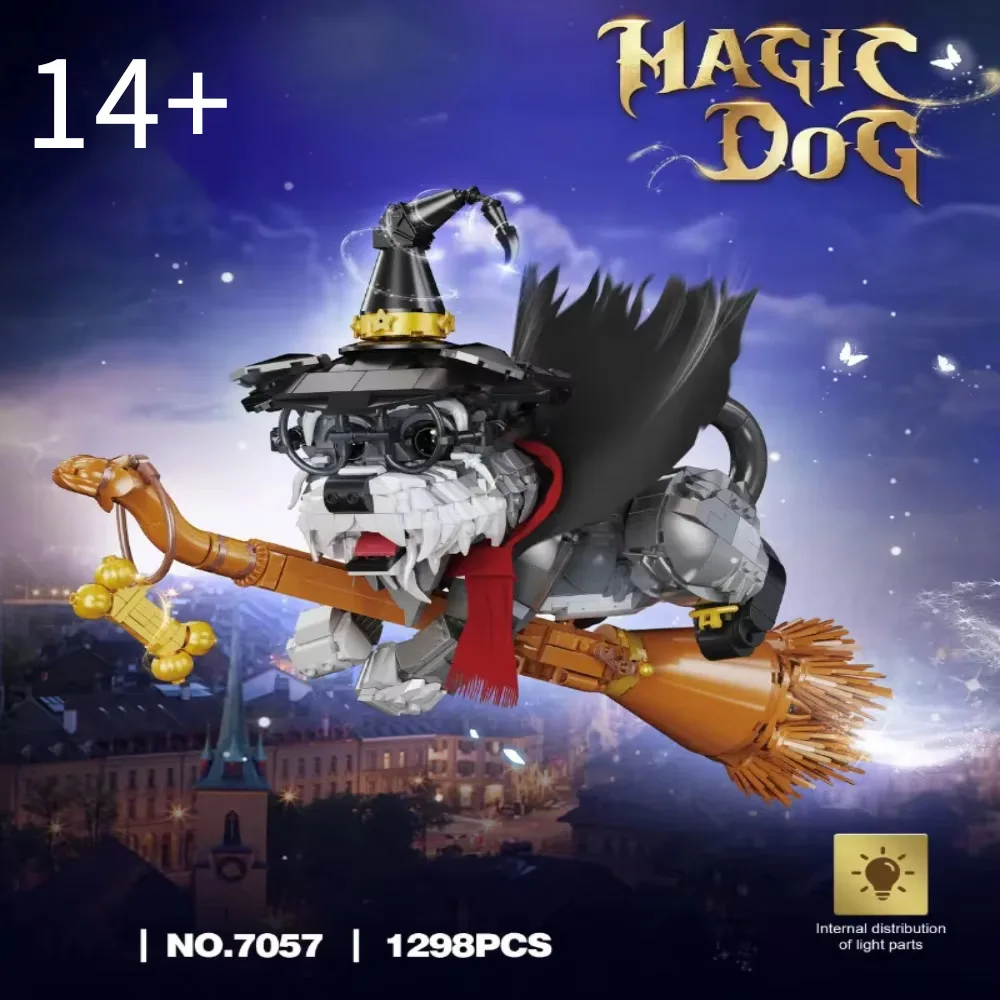 

Creative 1298pcs MOC Magic Dog Building Block Magic School Wizardry Pet Anime Cartoon Animal Assemble Bricks Toys Gift Adult