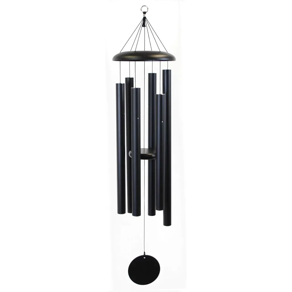 

50 Inch Black Wind Chime for Patio Metal Wall Art of Murals Backyard Garden Home Interior Decoration Makramee Ornaments for Room