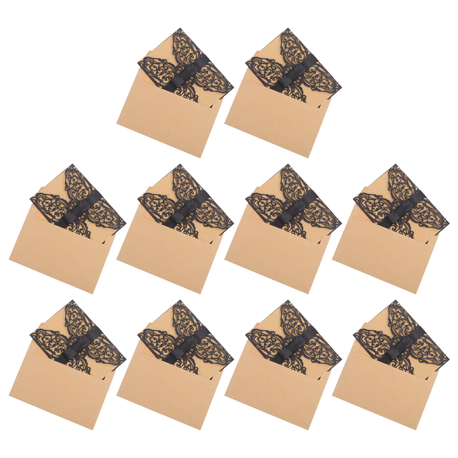 

10Pcs Hollow-Out Paper Cards Exquisite Openwork Invitation Cards for Birthday Wedding Bridal Shower Graduation Event Holiday