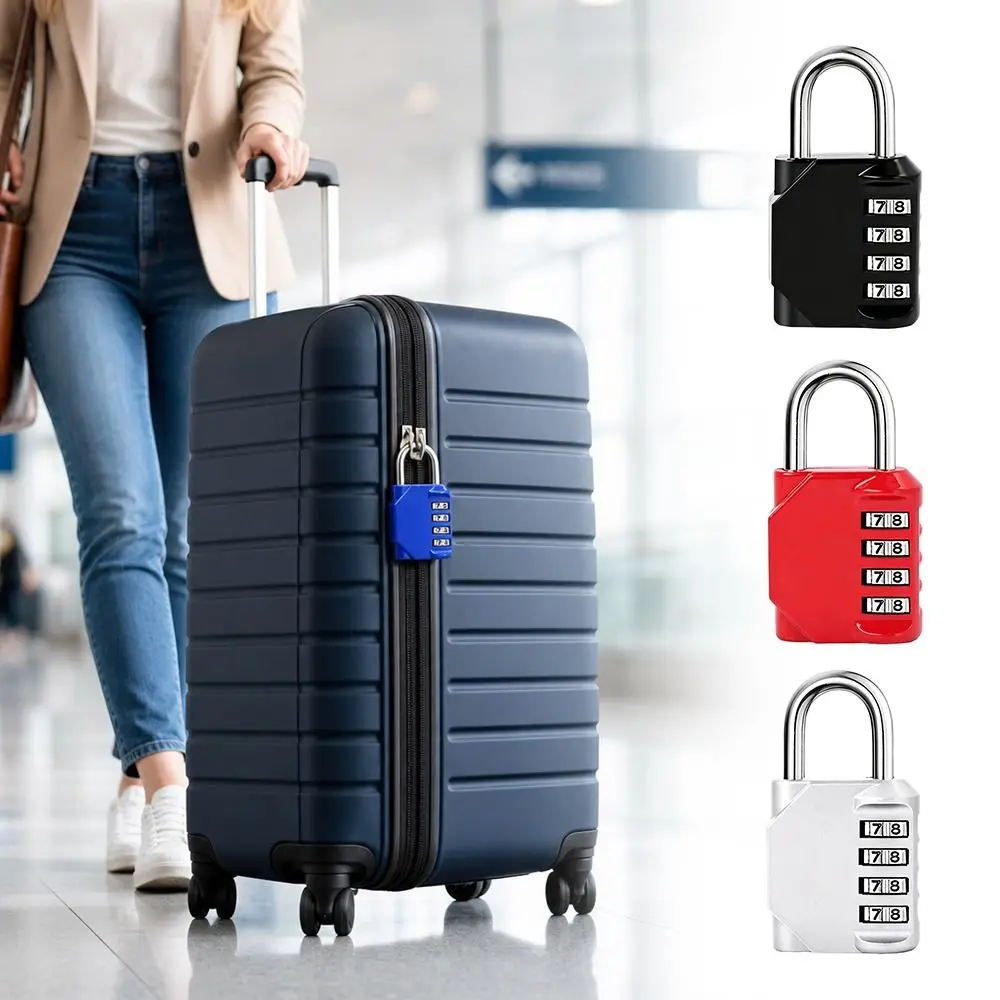 Portable 4 Digit Combo Lock Weatherproof Resettable Gym Locker Lock Durable Keyless Lock Locker Room