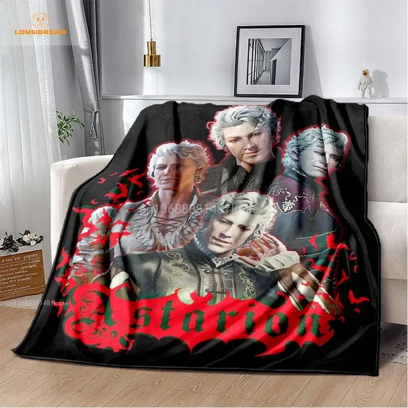 

Astarion Flannel Blanket Baldur's Gate Game Funny Throw Blanket for Home Hotel Sofa Plush Thin Quilt