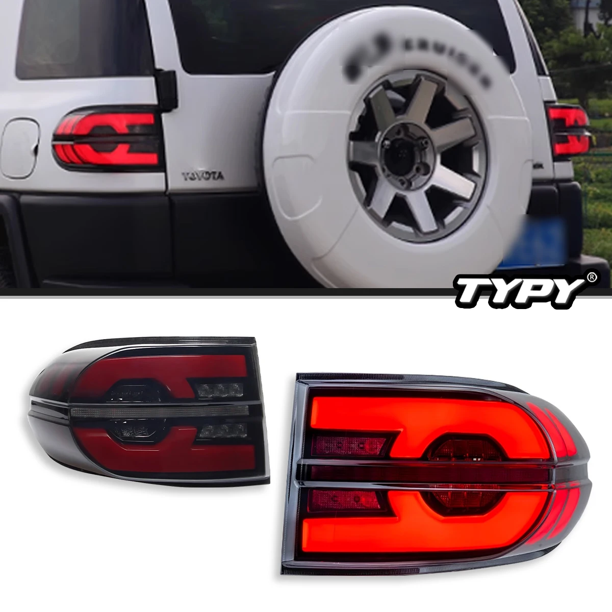 

TYPY задний фонарь для Toyota FJ Cruiser, светодиодный задний фонарь 2007-2020 FJ Cruiser, задний противотуманный тормозной сигнал поворота, автомобильные аксессуары