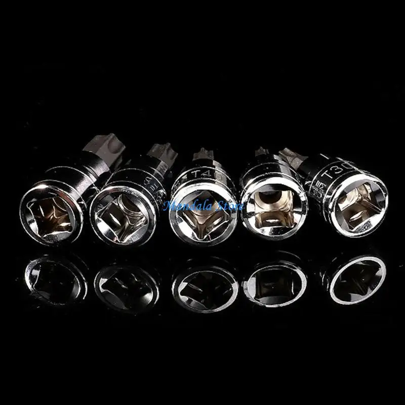 U2JC Socket Set 10-Piece Torx Socket Set T55 Drive Socket Set 3/8 inches Drive Wearproof Sockets Suits for House view 6