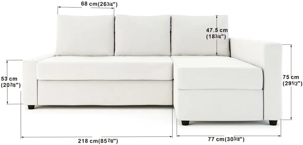 

Snug Fit Friheten Slipcover with Chaise Corner Cover, Sofa Bed Sectional Replacement