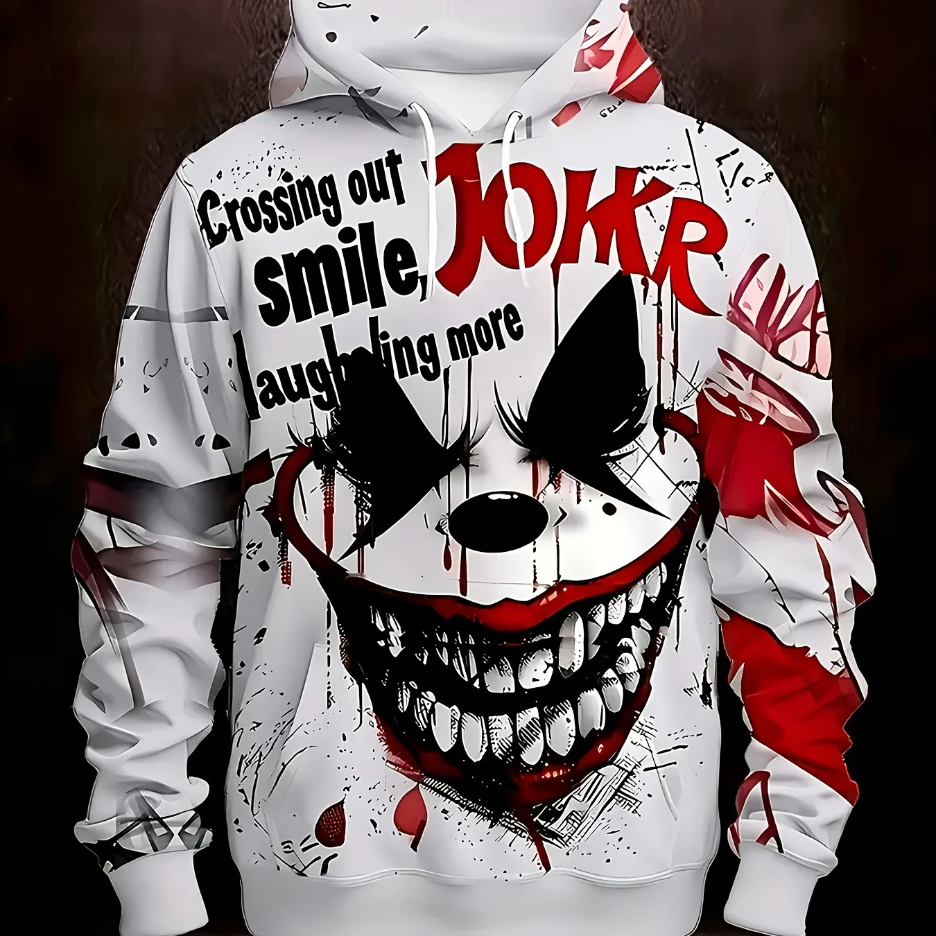 

Men's Hoodies Funny 3D Clown Prints Y2k Clothes Hip Hop Trend Pullover Autumn and Winter Casual Sweatshirts Fashion Loose Hooded