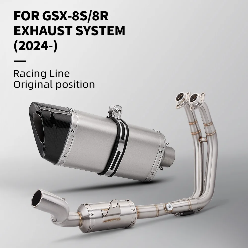 

For GSX-8S GSX-8R motorcycle the exhaust system features a stainless steel blue header modified for the 51mm exhaust