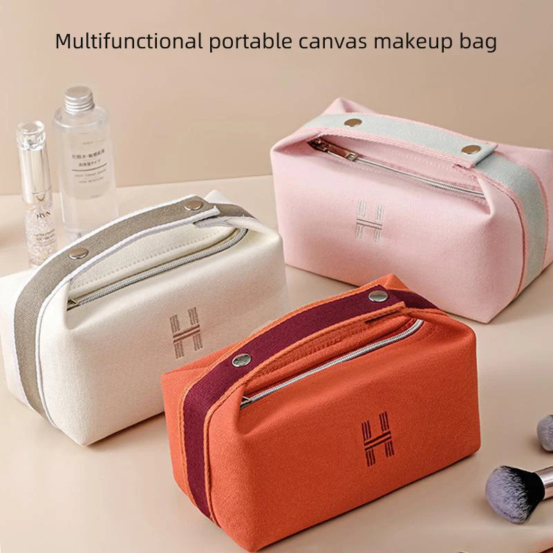 Cosmetic Bag For Women Large Makeup Pouch Portable Travel Toiletry Bag Pu Bathroom Washbag Multifunctional Toiletry