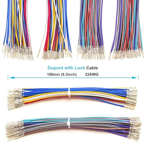 Dupont-Connecteur mâle et femelle avec serrure, 2.5mm, kit de connecteurs, simple Nucleo2/3/4/5/6/7/8/9/10Pin (DU Lock)