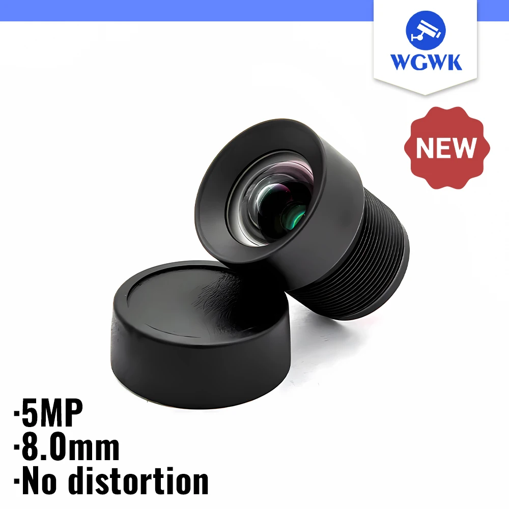 

WGWK-0242 CCTV Camera Lens HD 5MP 8.0mm M12 Mount No Distortion 1/2.5"PS5520 F3.0 Optional For Surveillance Security IP Cameras