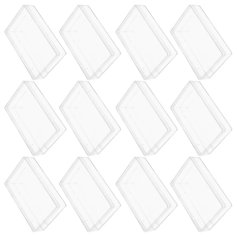 

12pcs Candy Storage Box Chocolate Container Clear Transparent Rectangular Mini Boxes For Nuts Candies Jewelry Bakery Packaging