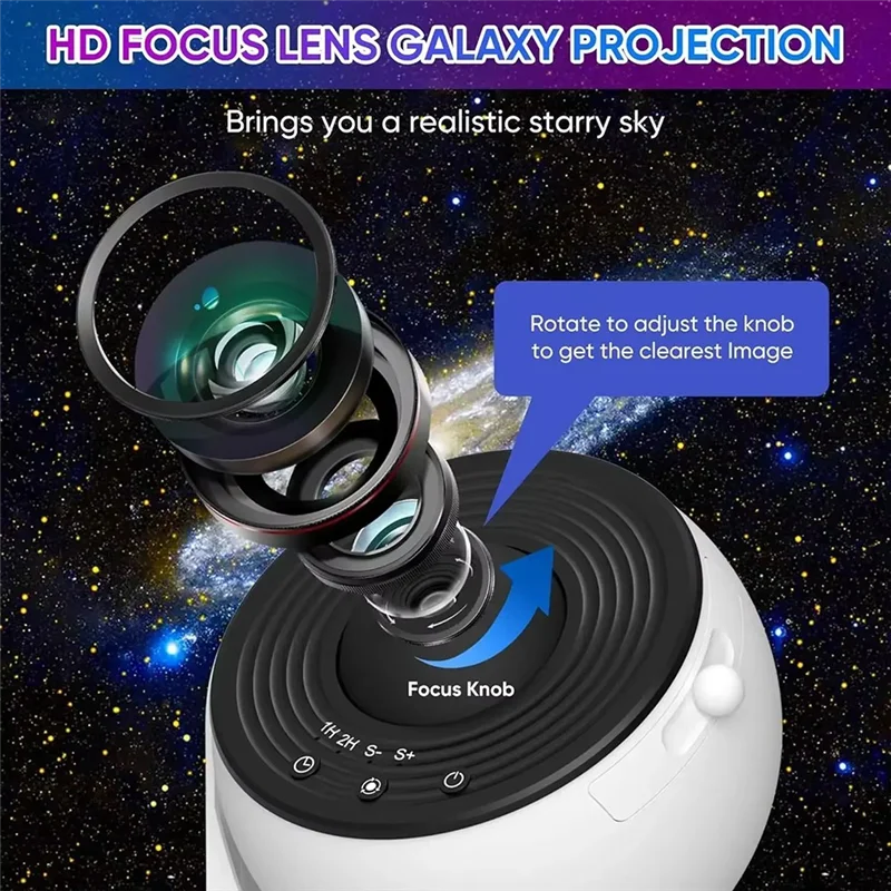 

BHTS-Night Light 13 HD Planetarium Galaxy Star Projector Moon Lamp With Bluetooth Sound For Room Children Gift