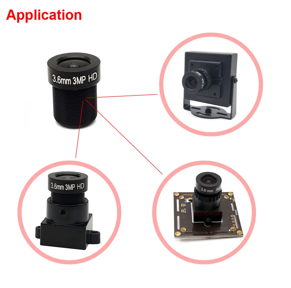 3.0MP 3.6mm Metal HD CCTV Lens M12 Mount 650nm Filter for AHD CVBS IP Security Cameras