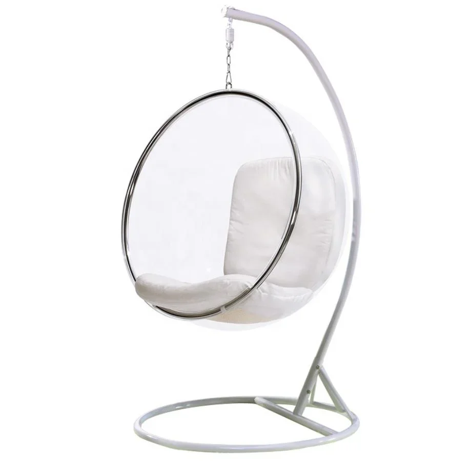 

Furniture new arrival living room Children bedroom stainless steel rack blue ball bubble egg hanging swing leisure lounge chair