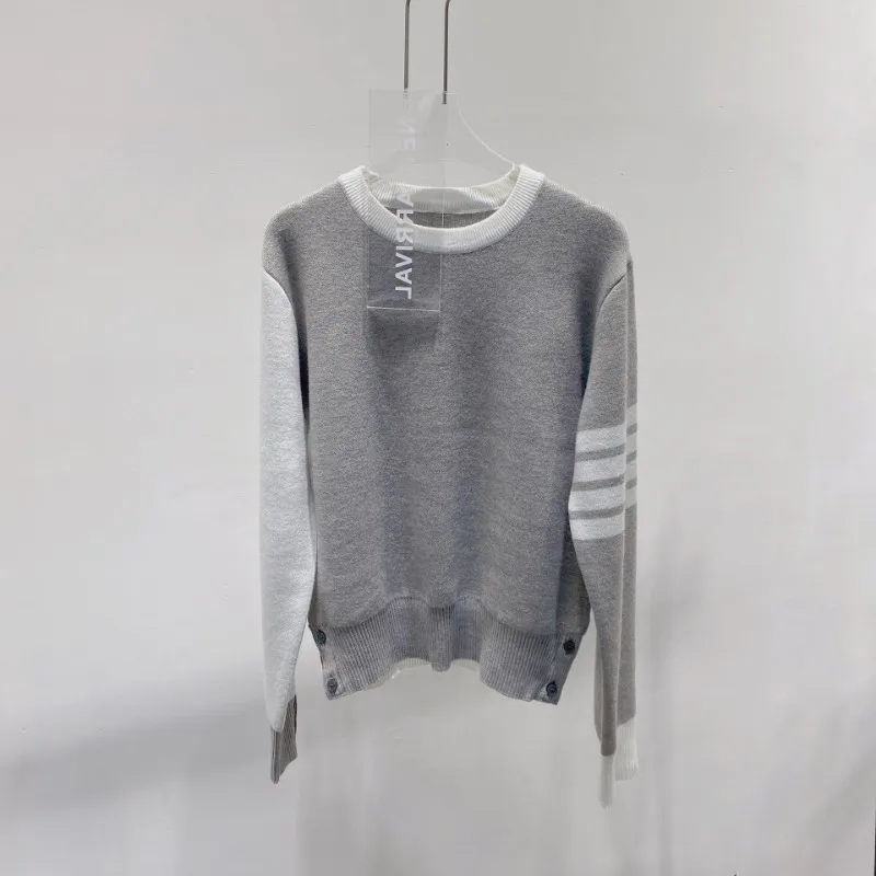 2024 Winter Women Wool Sweater Knitted Jacquard Girl Style O-neck Short Pullover Long Sleeve Y2K Tops