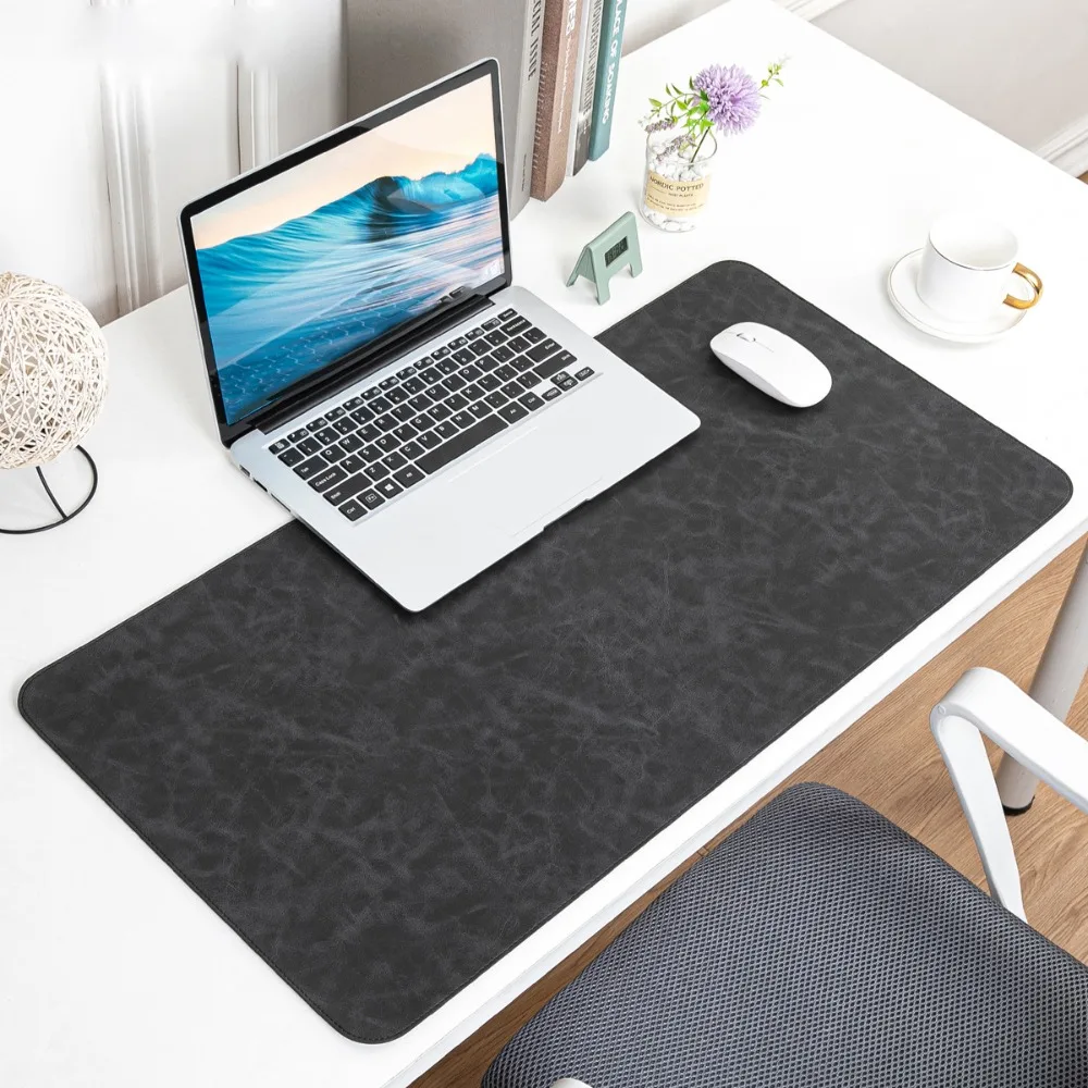 Retro Leather Mouse Pad Non-slip Crazy Horse Pattern Keyboard Mice Mat Extra Large Waterproof Writing Pad Writing Desk