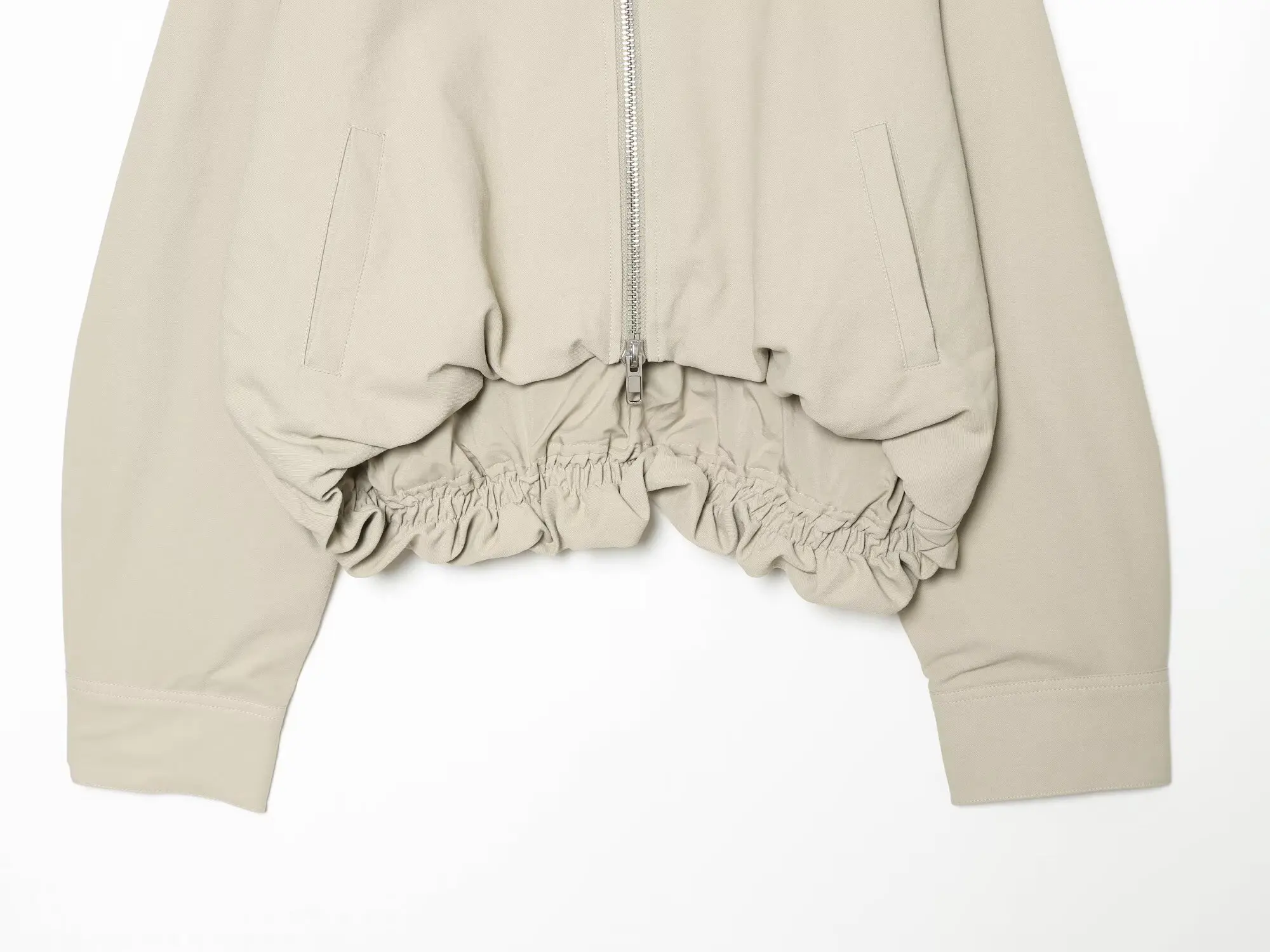 BSAY Neue minimalistische beige Kapuzenjacke für Damen, lockere, kurz geschnittene Oberbekleidung mit durchgehendem Reißverschluss, langärmliger Windbreaker im lässigen Workwear-Stil – Detail 11