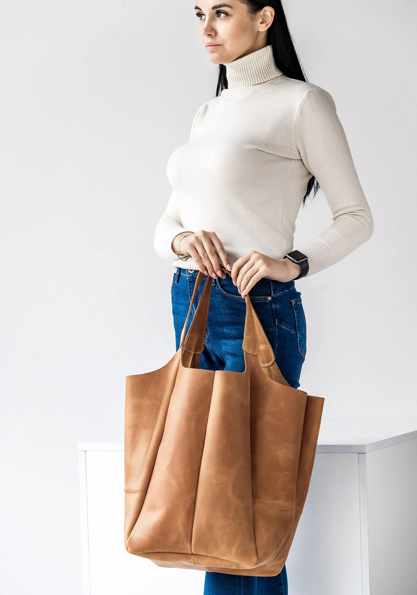 CRACK-Sac fourre-tout en cuir ac hobo pour femmes, sac à provisions, sac à bandoulière en cuir, cuir véritable