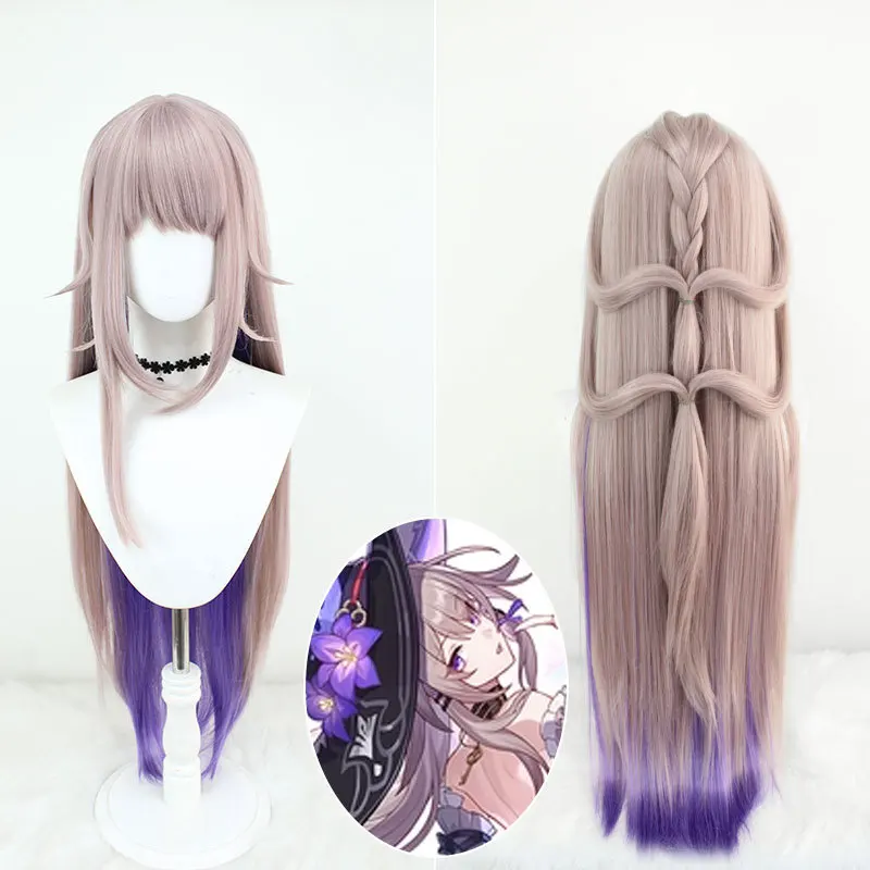 Herta cosplay jogo honkai estrela ferroviário peruca anime grande herta cabelo festa de halloween prop