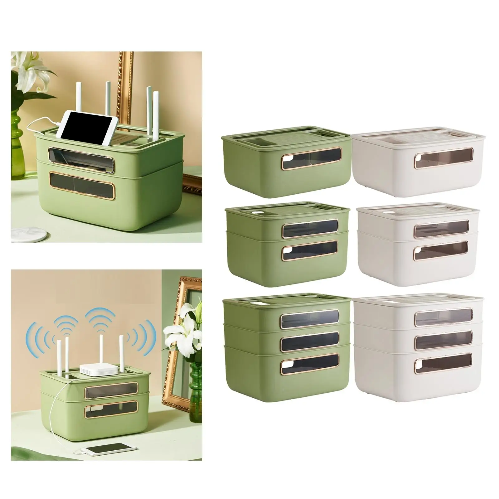 حقيبة تخزين لجهاز توجيه WiFi لتزيين منظم الحبل للكمبيوتر في غرفة المعيشة