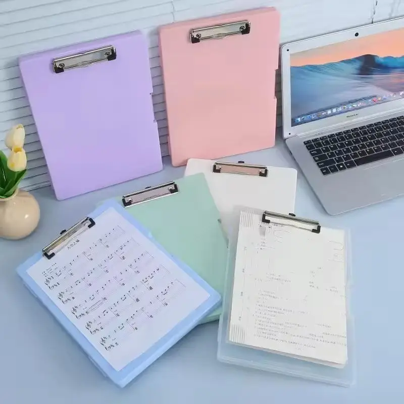 Desktop Storage Thickened A4 File Folder Morandi Color Dustproof Paper Storage Box PP Plastic Document Case Office
