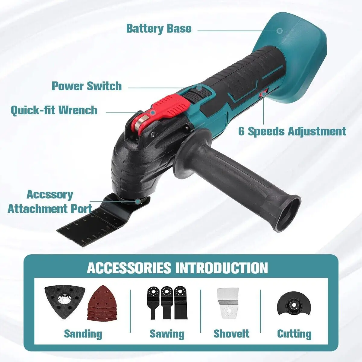 For Makita 18V Li-ion Cordless Oscillating Multi Tool with Accessories Body Only