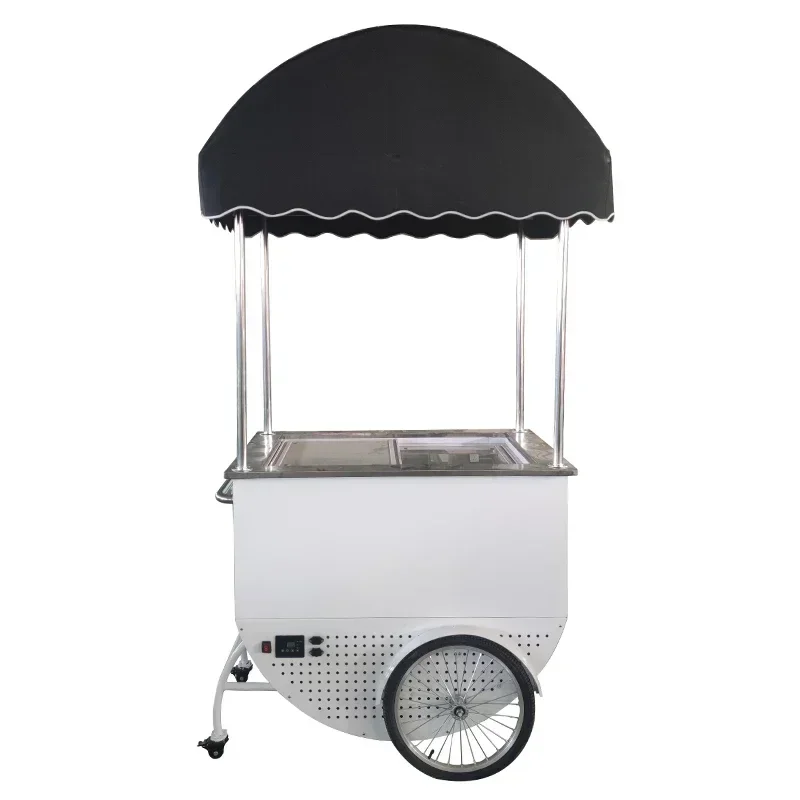 Mobile Popsicles Push Cart Electric Tricycles For Ice Cream On Sand Ice Cream Popsicle Cart For Sale Freezer Tricycle Hot Sales