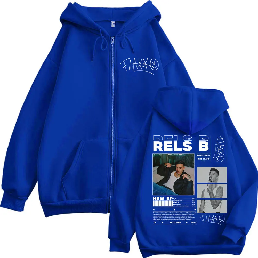 Rapper Rels B Graphic Zipper Hoodie Men Women Clothing Fashion Hip Hop Zip Up Pullovers Autumn Winter Casual Loose Sweatshirts