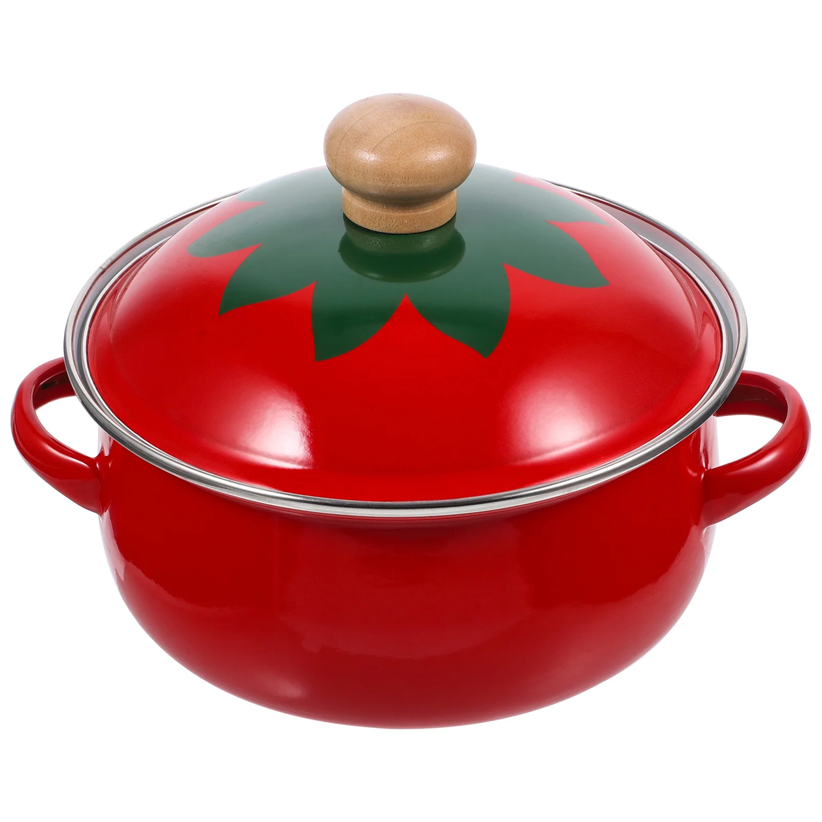 

Enamel Stew 2 Handle Cooking Pot With Lid Heat Insulated Non Slip Retro Soup Pot For Home Kitchen Use Deep Braising Pan