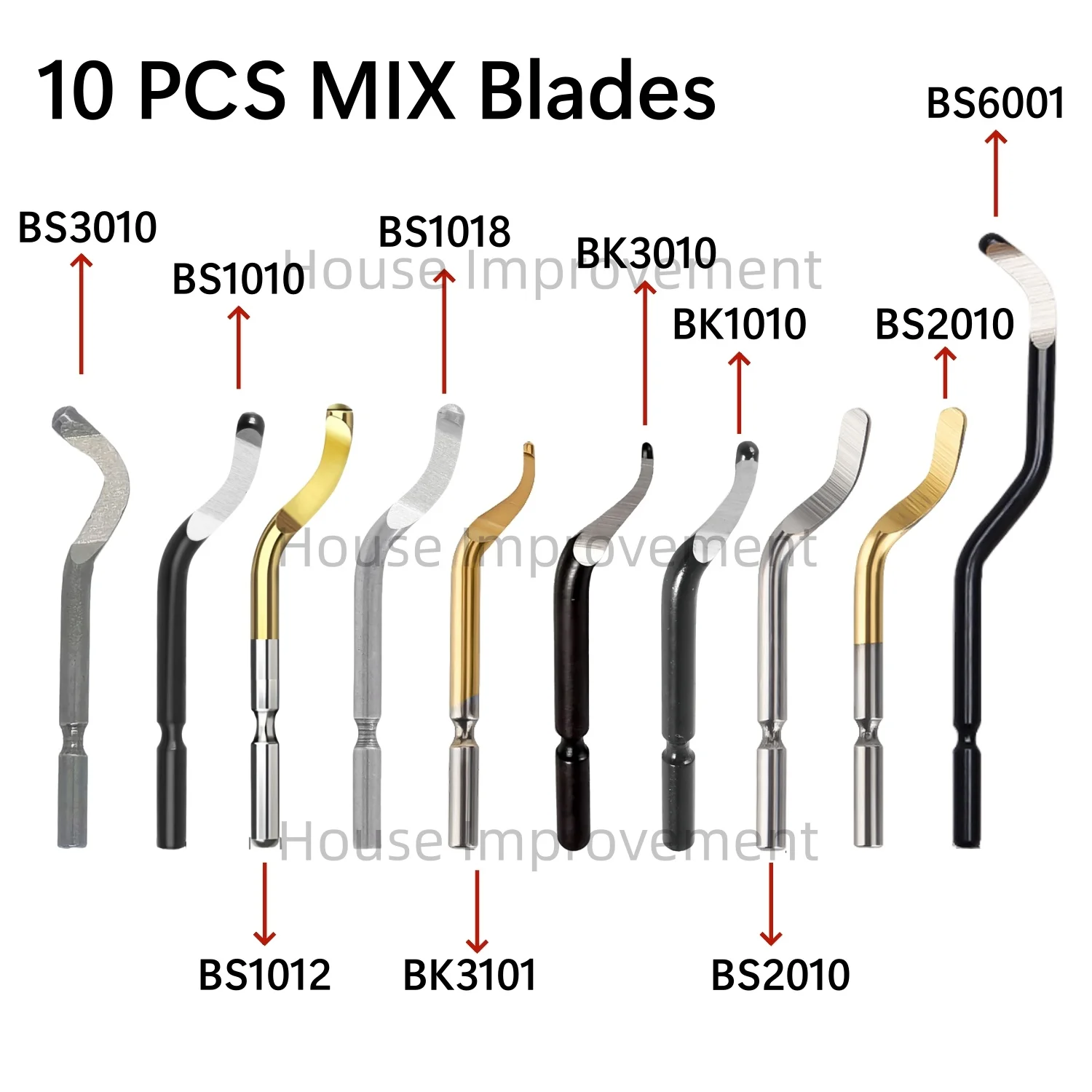 10 Stück Klingen für Hand-Entgratungswerkzeug-Set, Ersatz für 360-Grad-Drehkopf, hochwertige Schwenkklingen, Gratentfernung, Reibahle – Detail 1