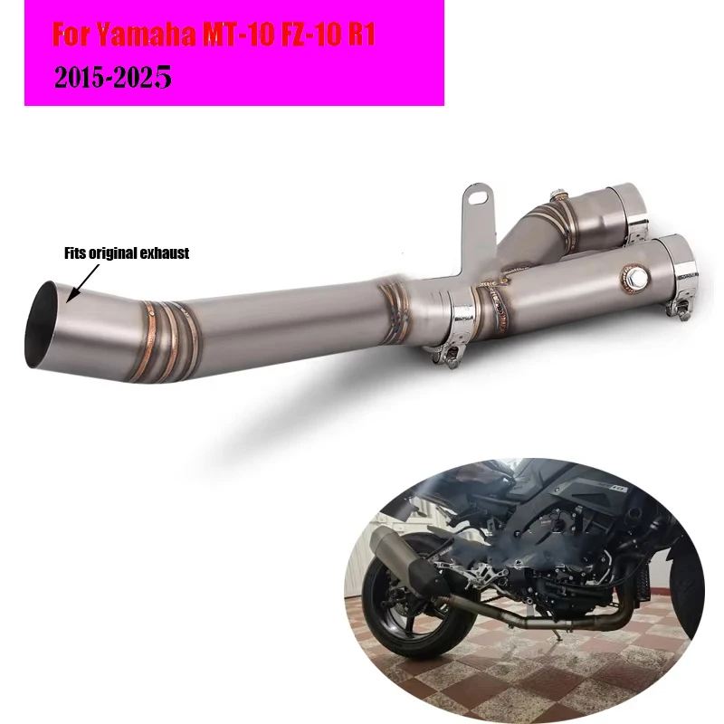 

MT-10 FZ-10For YAMAMA R1 MT10 FZ10 MT 10 SP Motorcycle Exhaust Mid Link Pipe Connect Original Miffler2015 - 2025