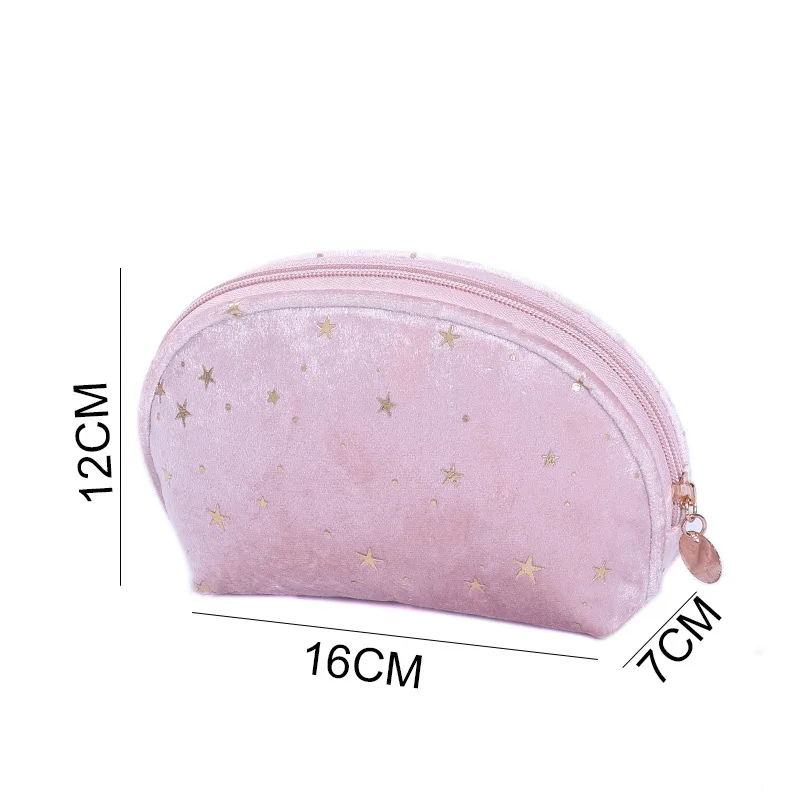 Mini Simple Plush Makeup Cosmetic Bag Cute Shell Small Cosmetic Bag Lipstick Makeup Pouches Portable Organizer Women\'s Handbags