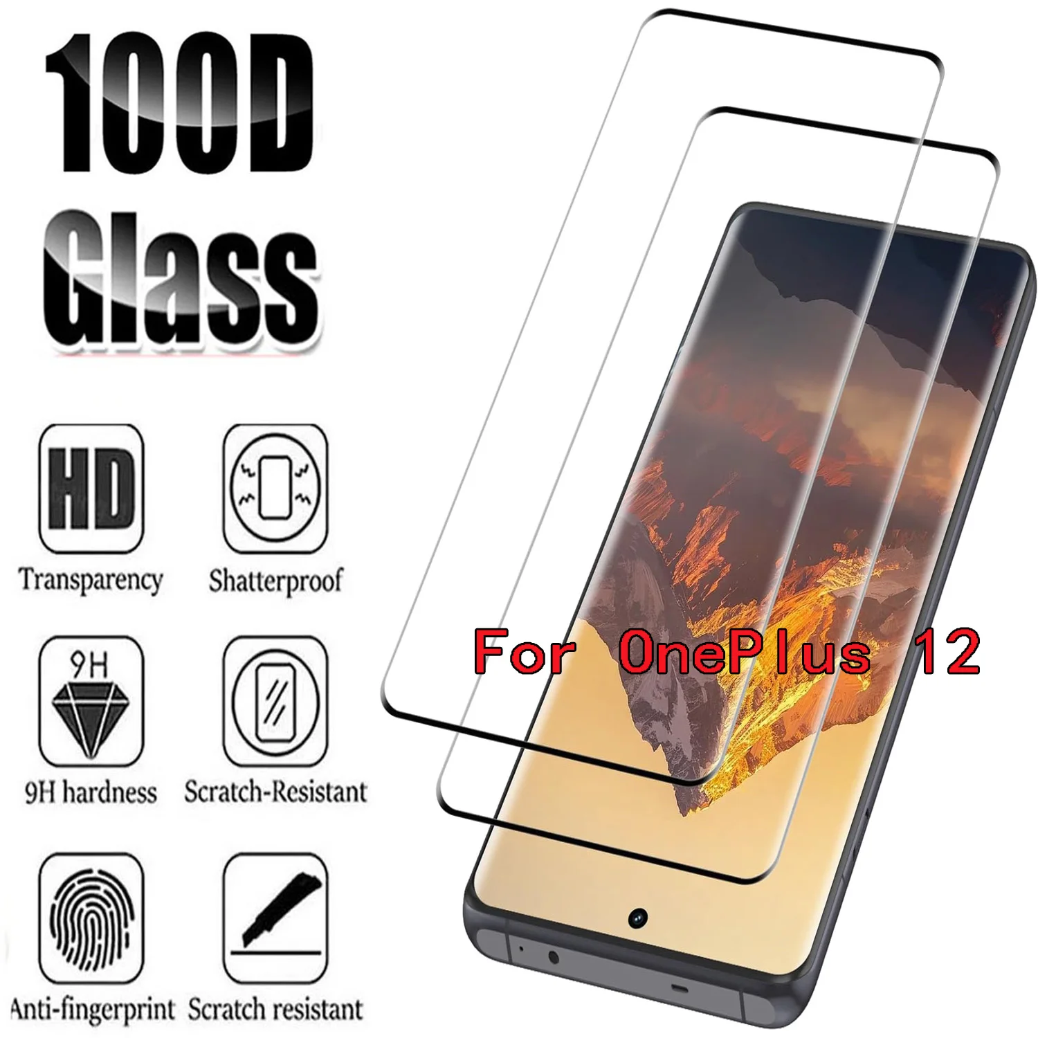 

3D Screen Protector For OnePlus 12 2/4 PCS HD Tempered Glass